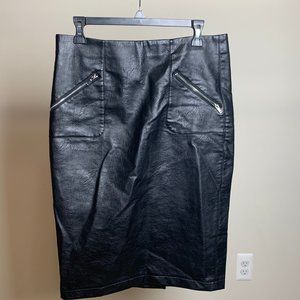 long black leather skirt